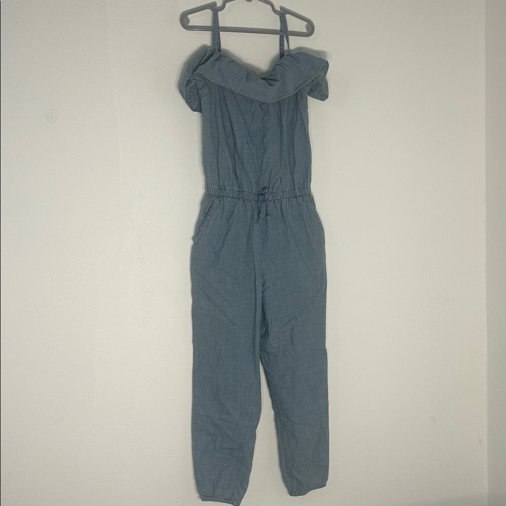 Polo by Ralph Lauren Girls 7 Chambray Romper READ DESCRIPTION